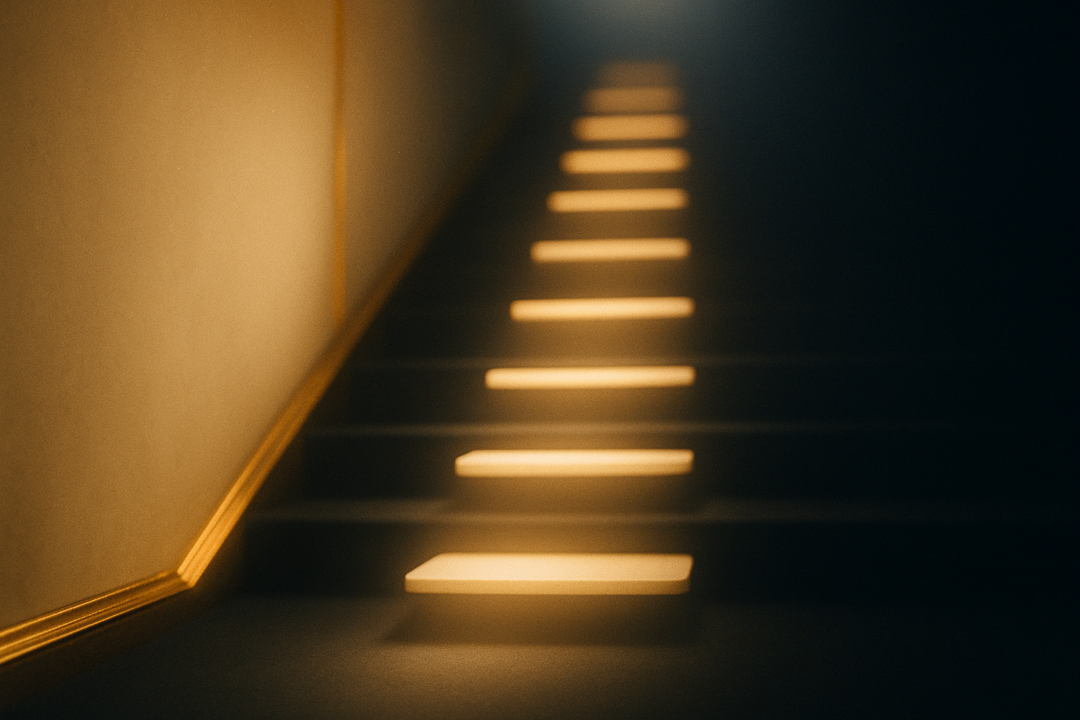 An ascending path of light representing a structured learning journey