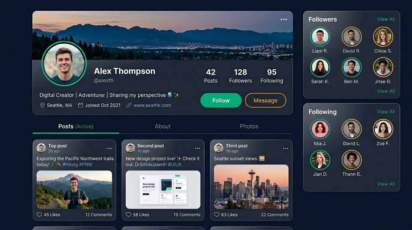 User Profiles & Social Features