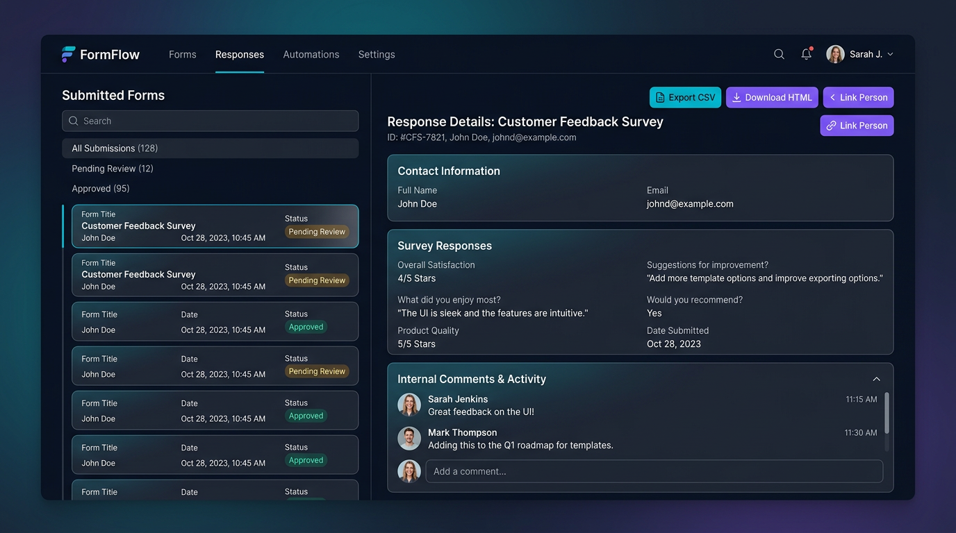 Dynamic Forms & Responses