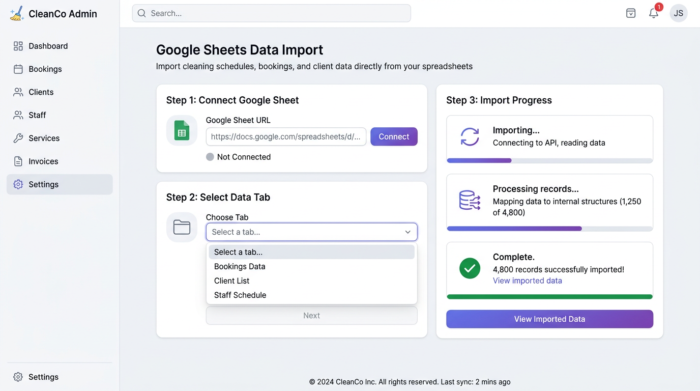 Google Sheets Import